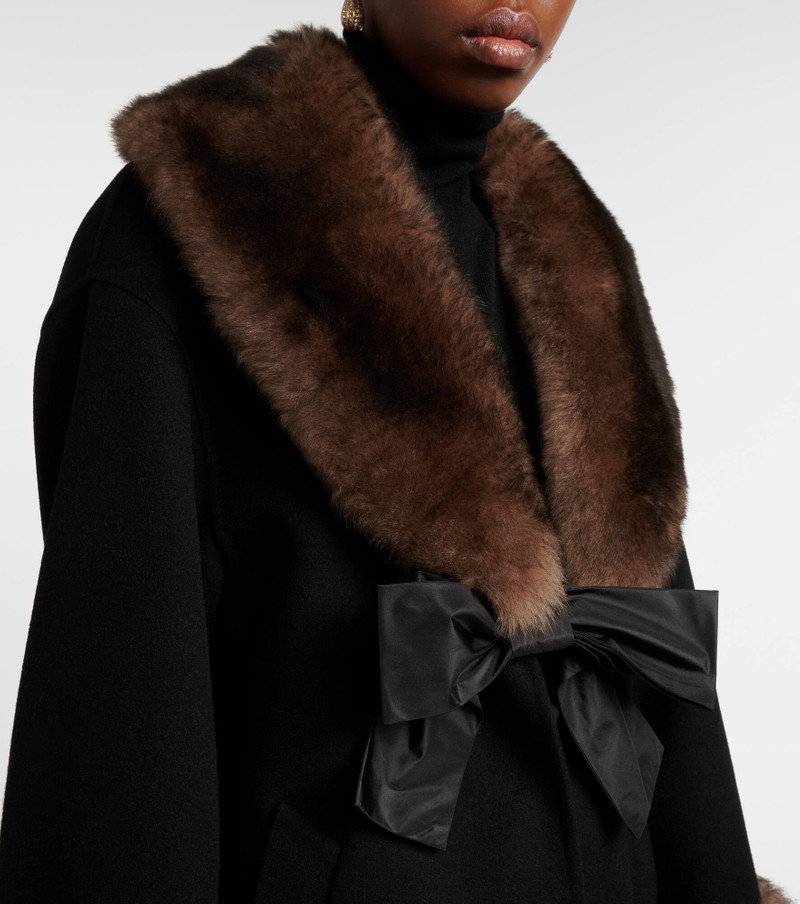 Shearling-trimmed wool and cashmere peacoat 4