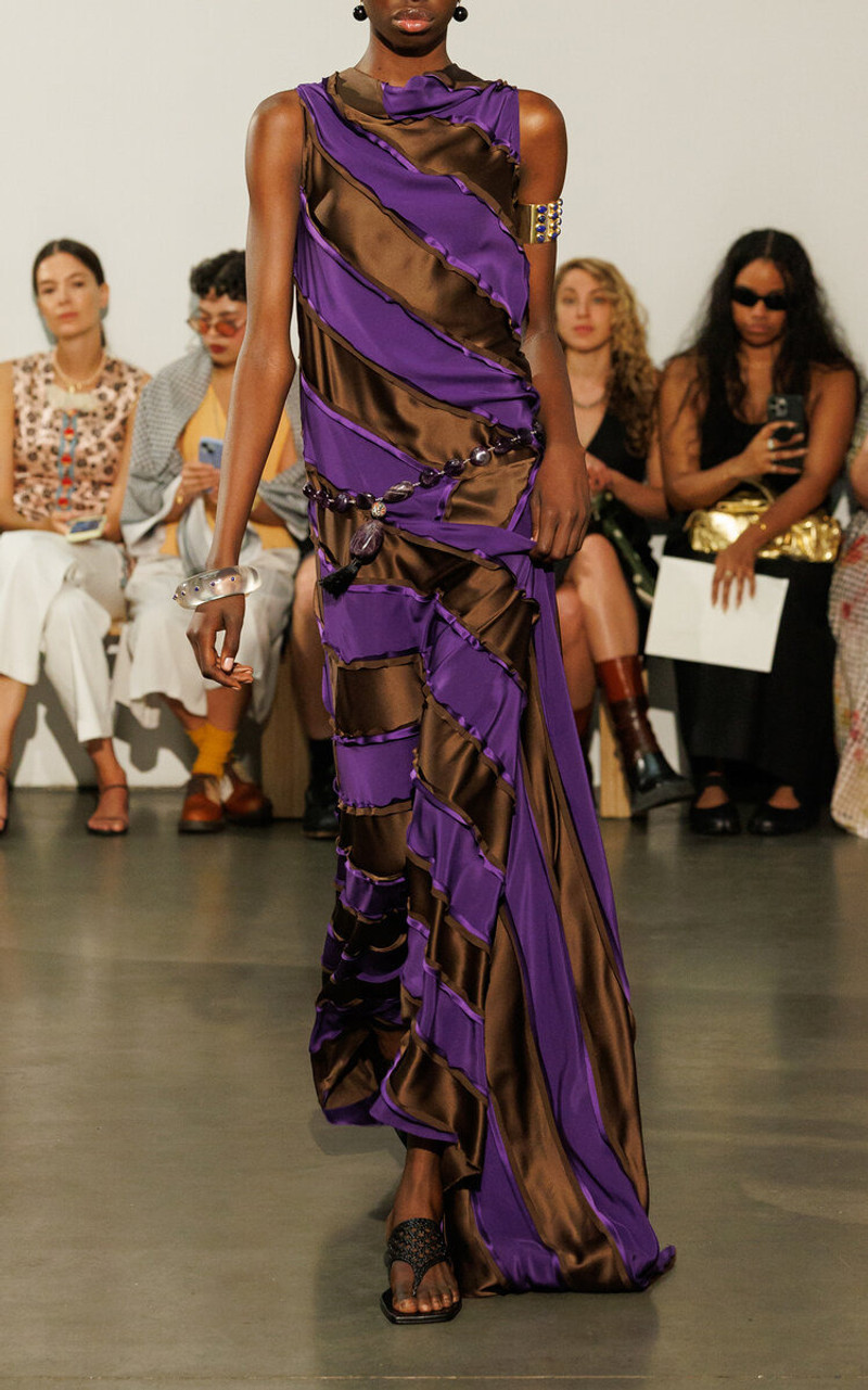 ZANKOV Chantal Silk Maxi Dress multi outlook