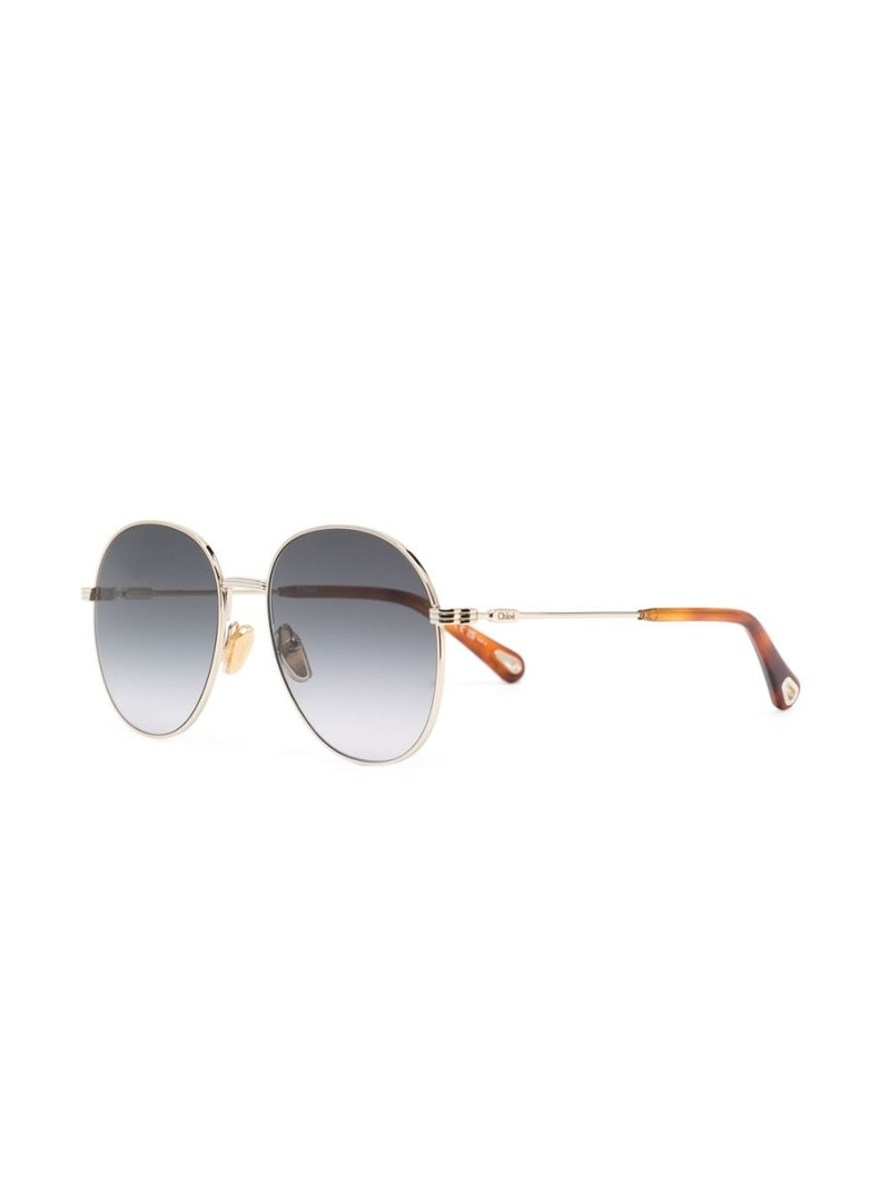 Chloé logo-engraved pilot-frame sunglasses outlook