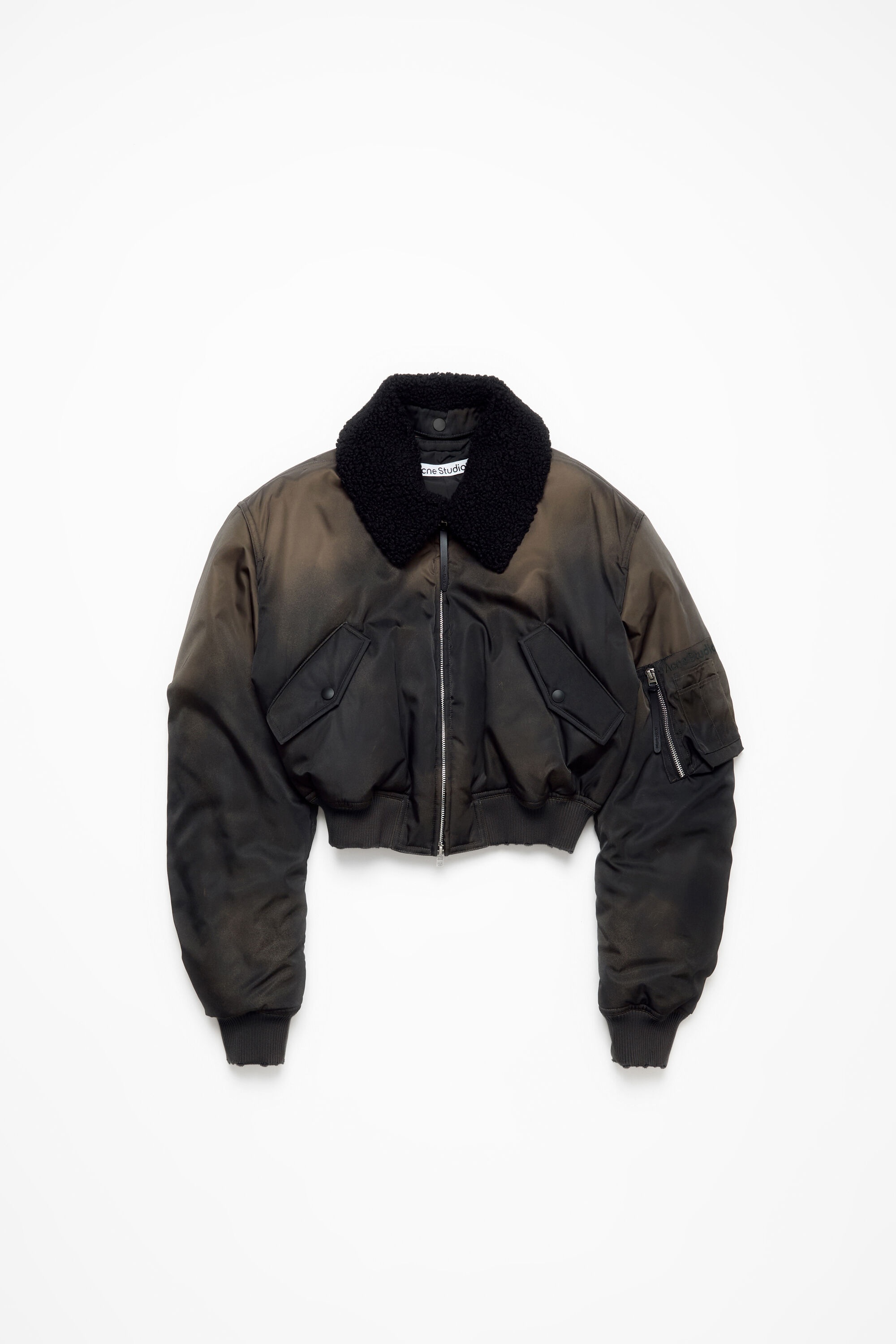 Bomber jacket furry collar - Dark brown - 8