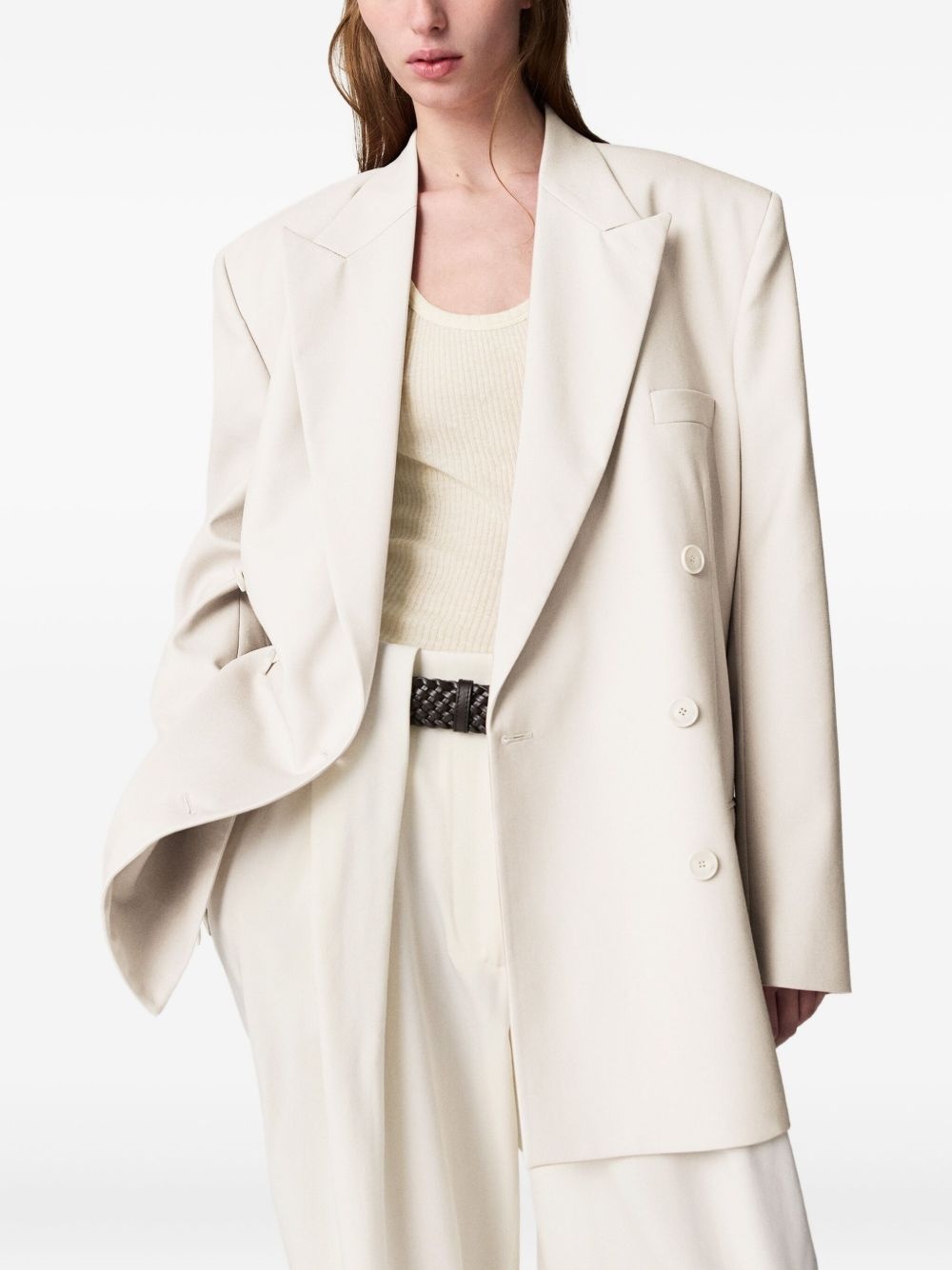 virgin wool double-breasted blazer - 5