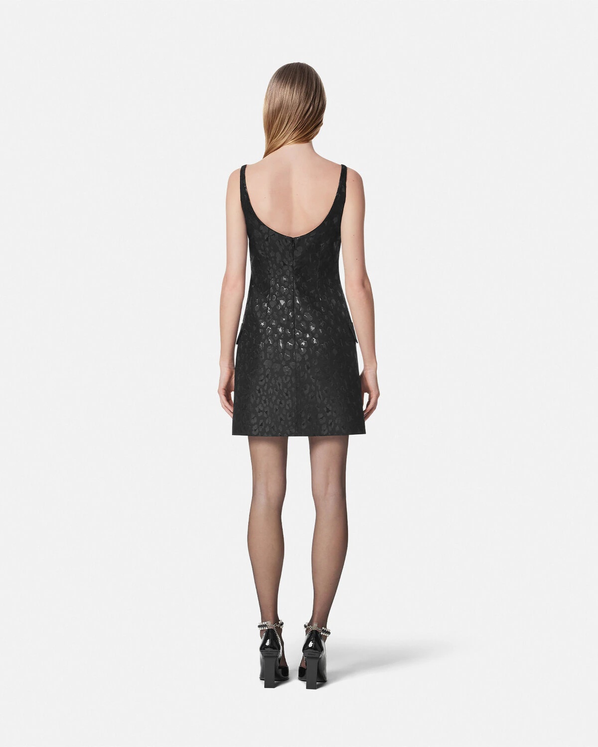 Leopard Jacquard Scoop Mini Dress - 5
