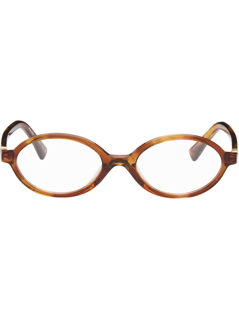 Brown 'Breaking the Rules' Oval Glasses 1
