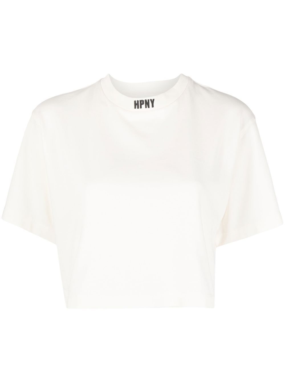 embroidered-logo cropped T-shirt - 1