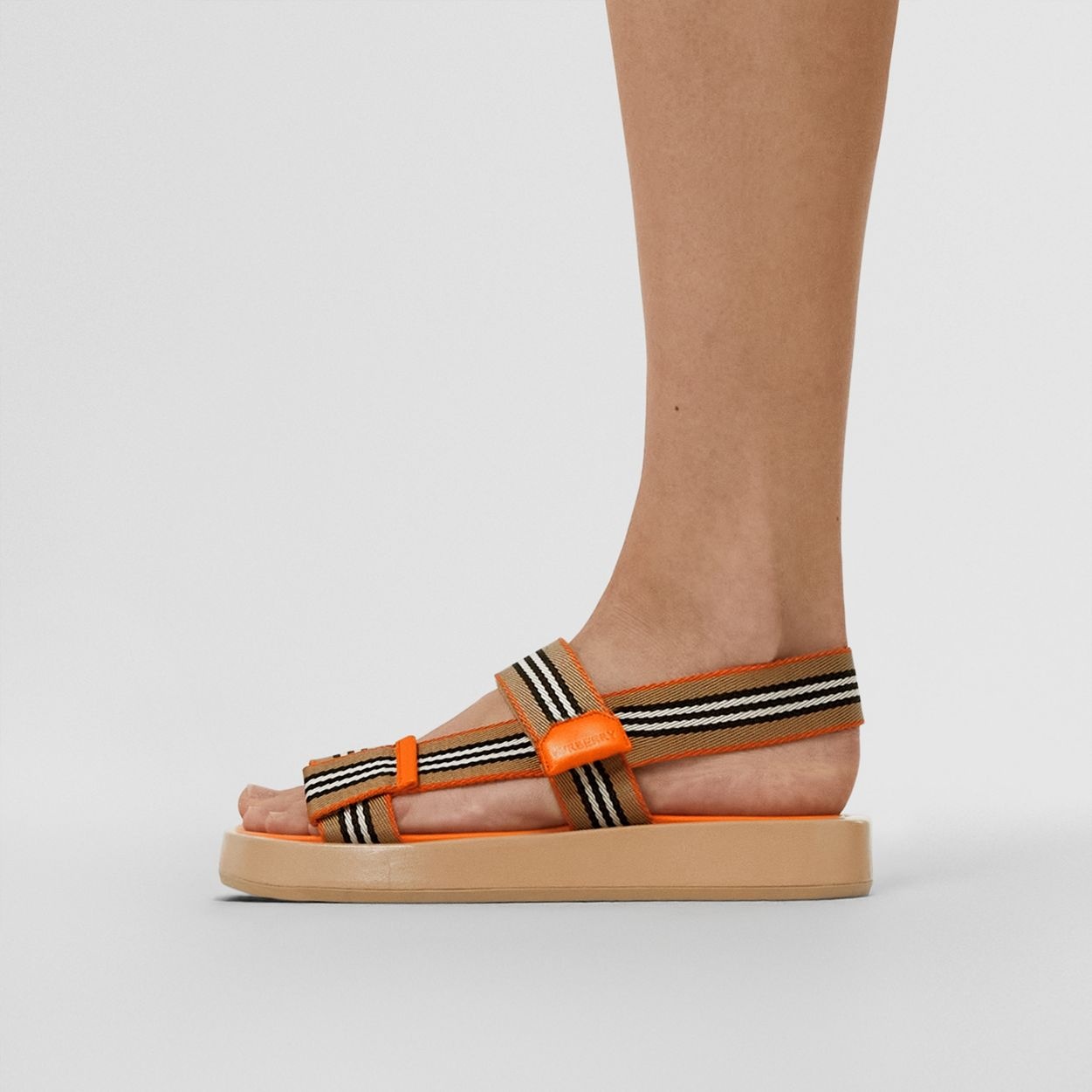 Icon Stripe Strap Lambskin Sandals - 4