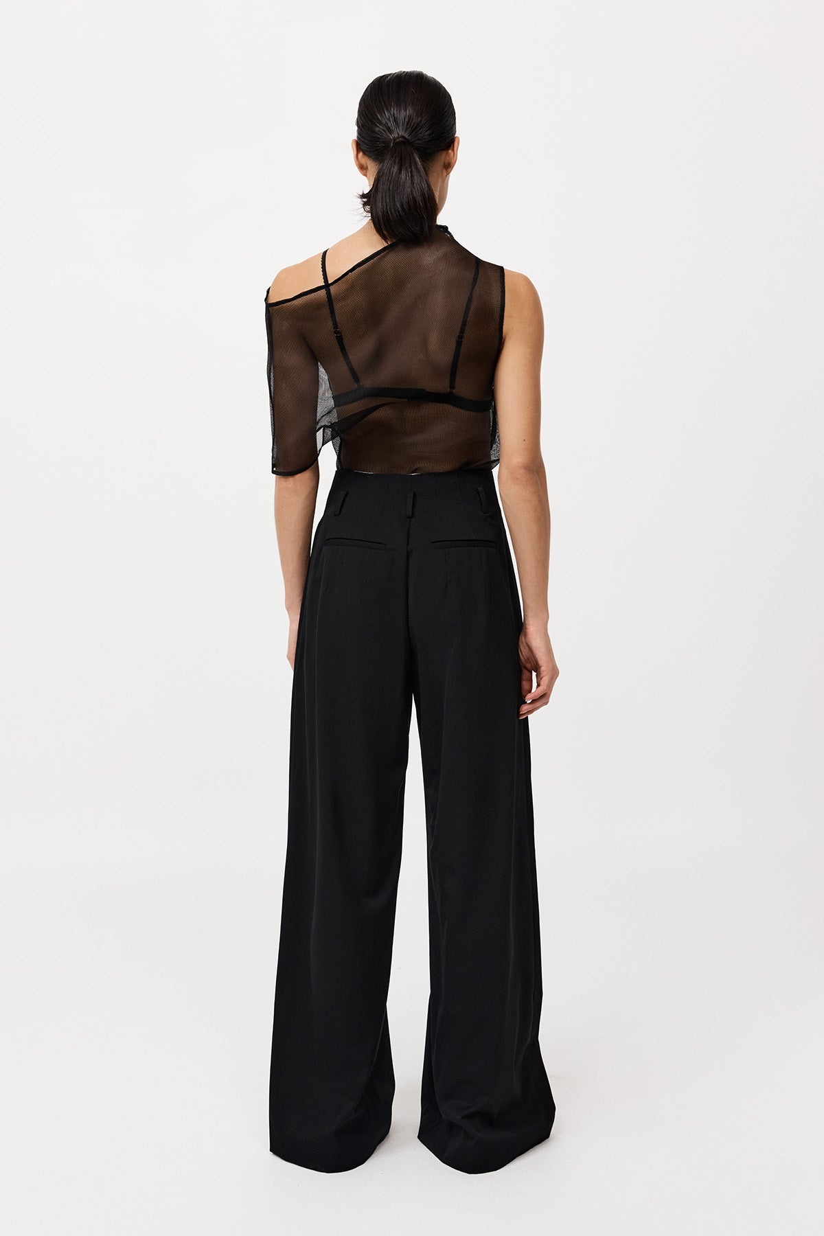 Paperbag Waist Trousers - Black - 5