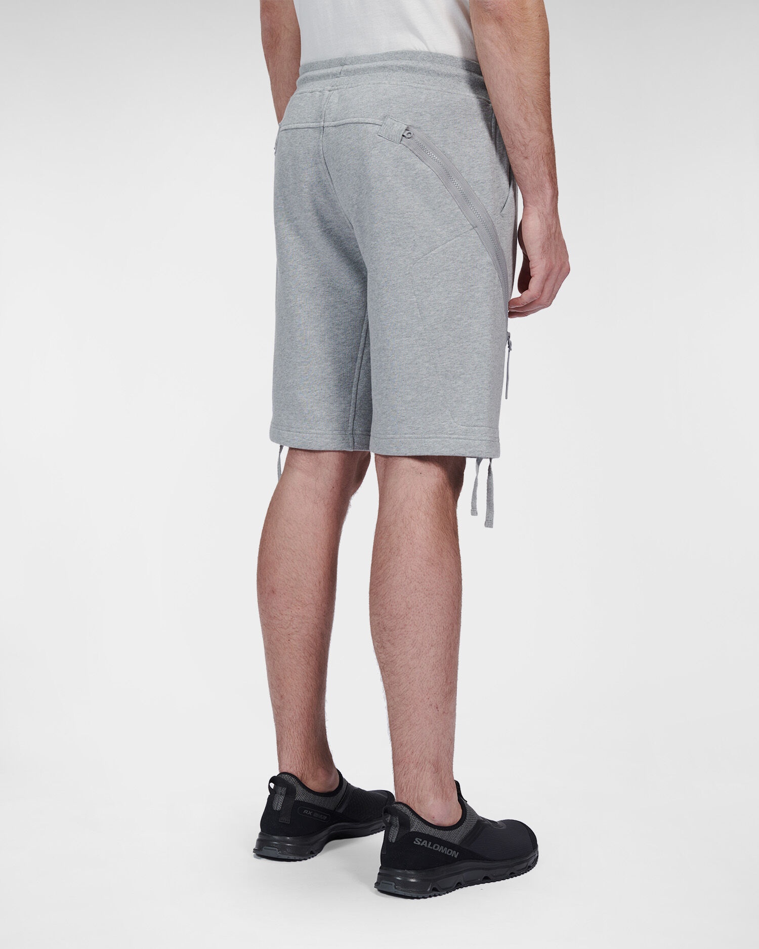 Diagonal Raised Fleece Zipped Pocket Shorts - 3