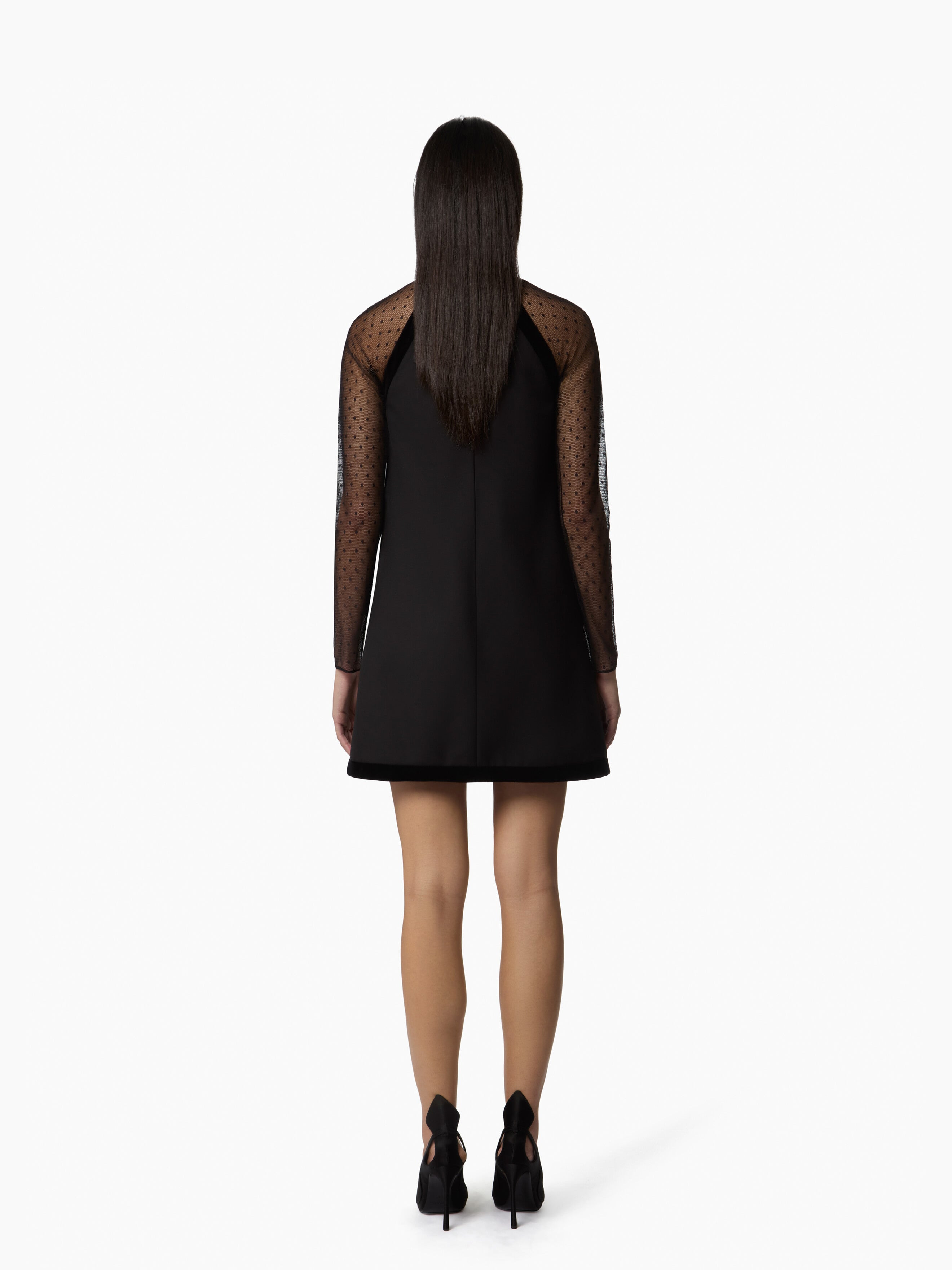 Tulle Sleeves Mini Dress - 4