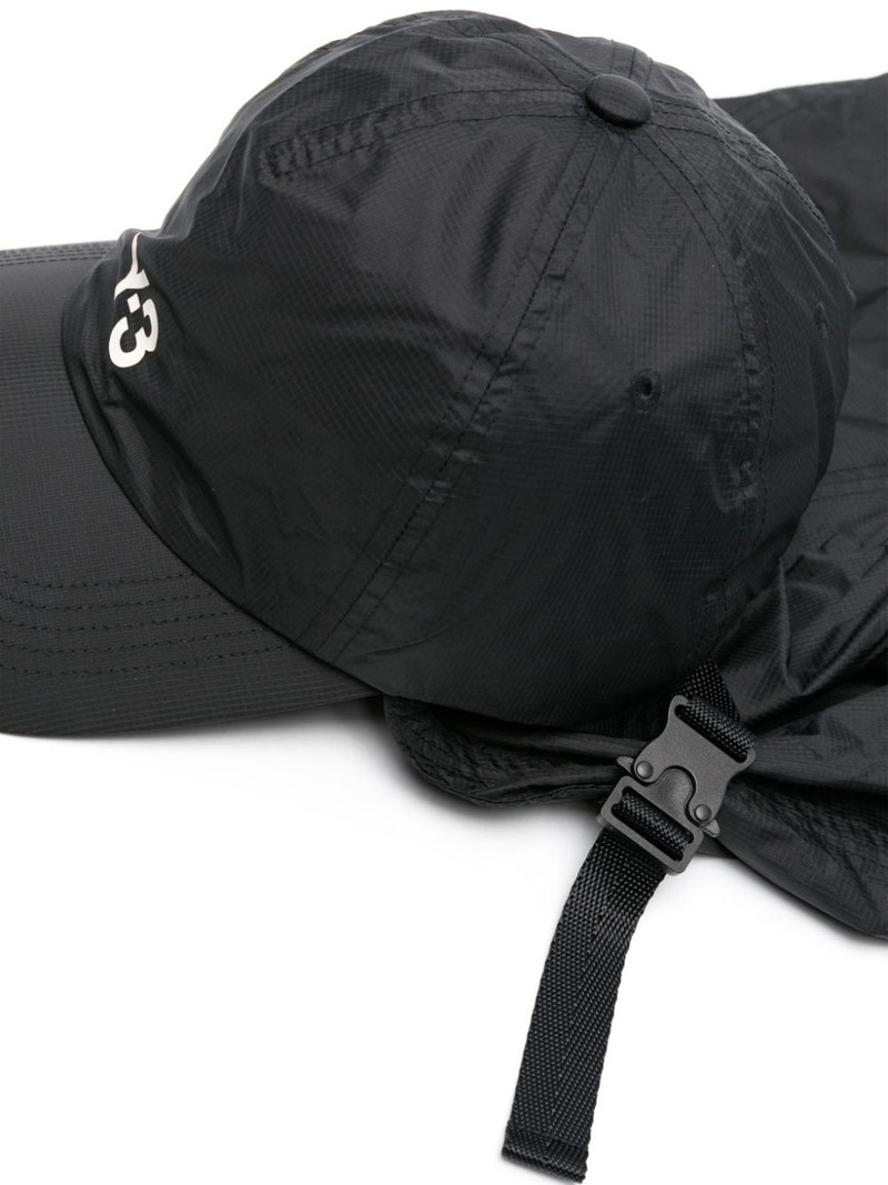 Y-3 logo-print ripstop cap outlook