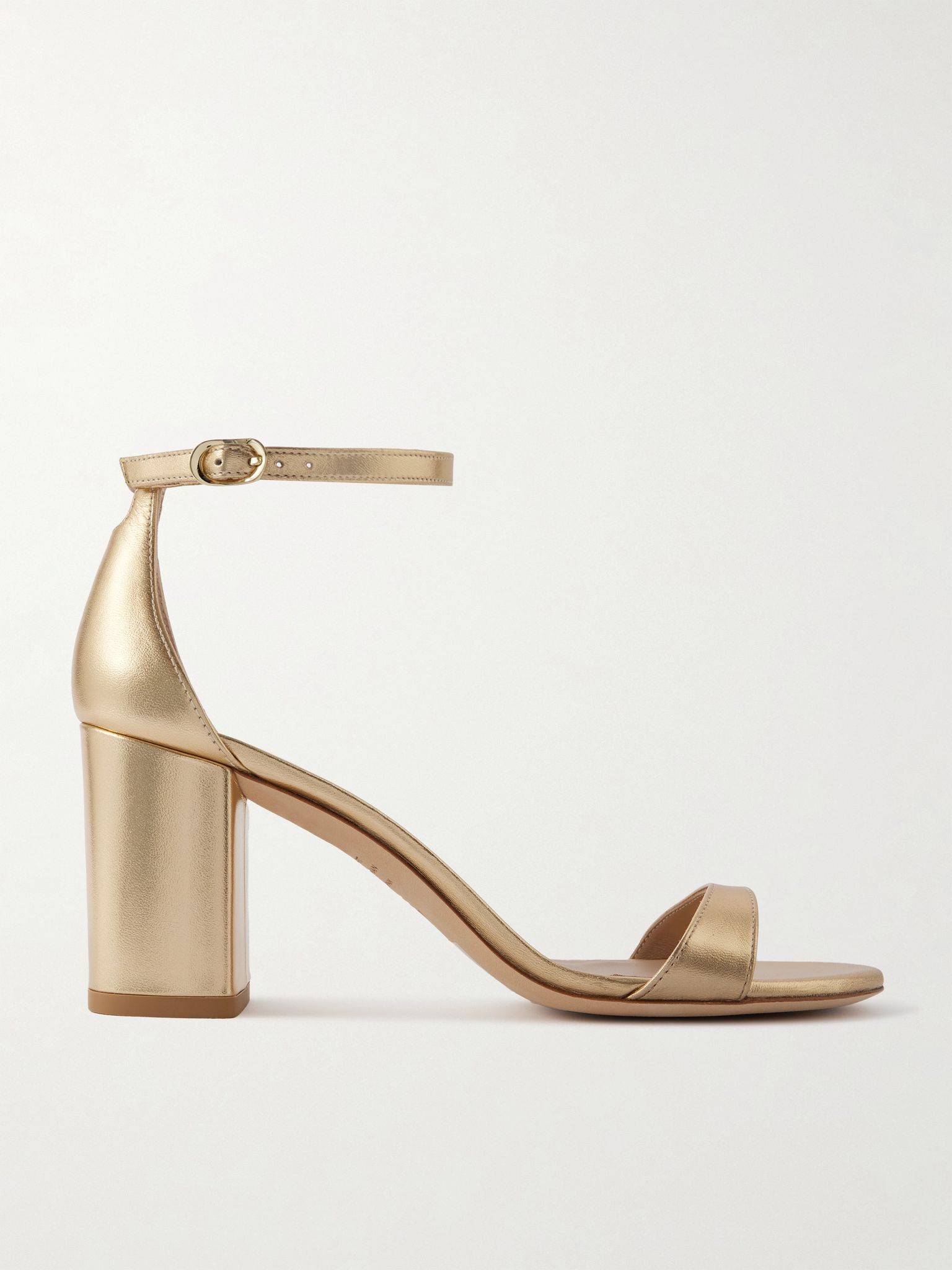 Nudist Block metallic leather sandals Gold - 1