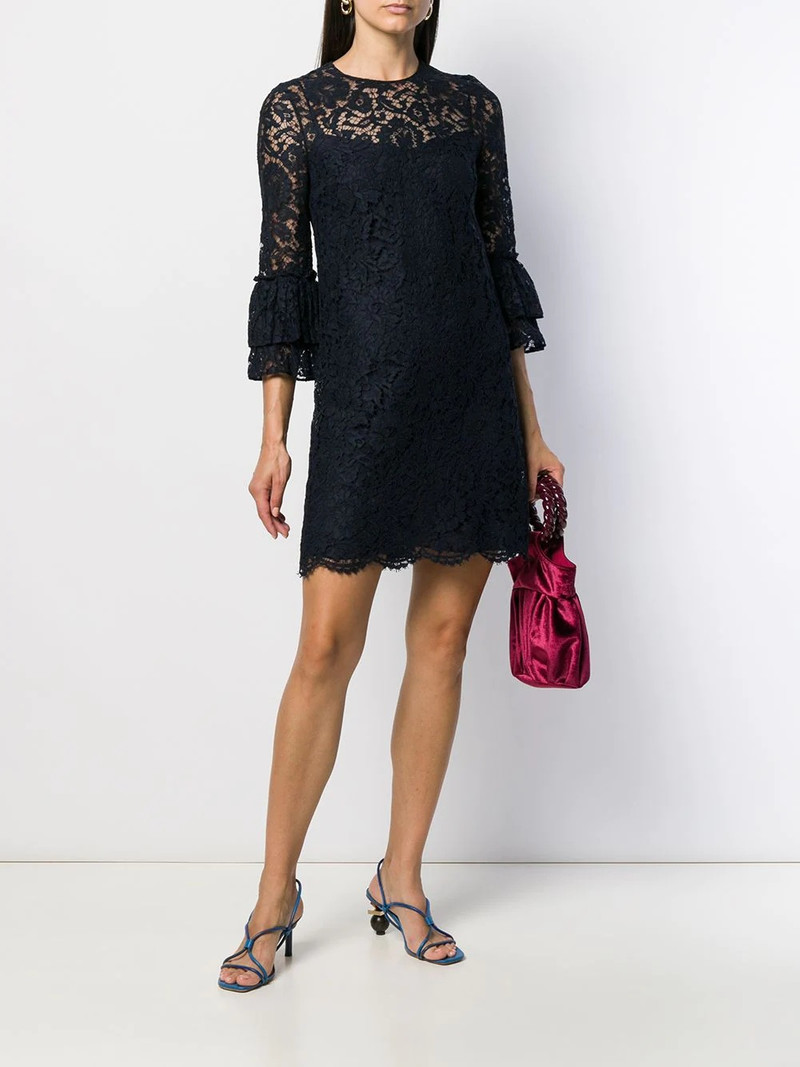 Valentino flared floral lace mini dress outlook