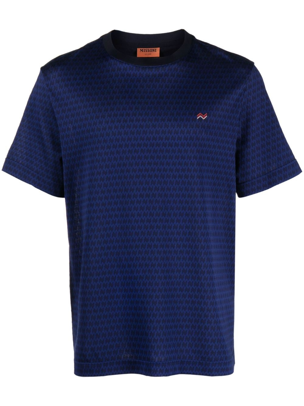 zigzag-print cotton T-shirt - 1
