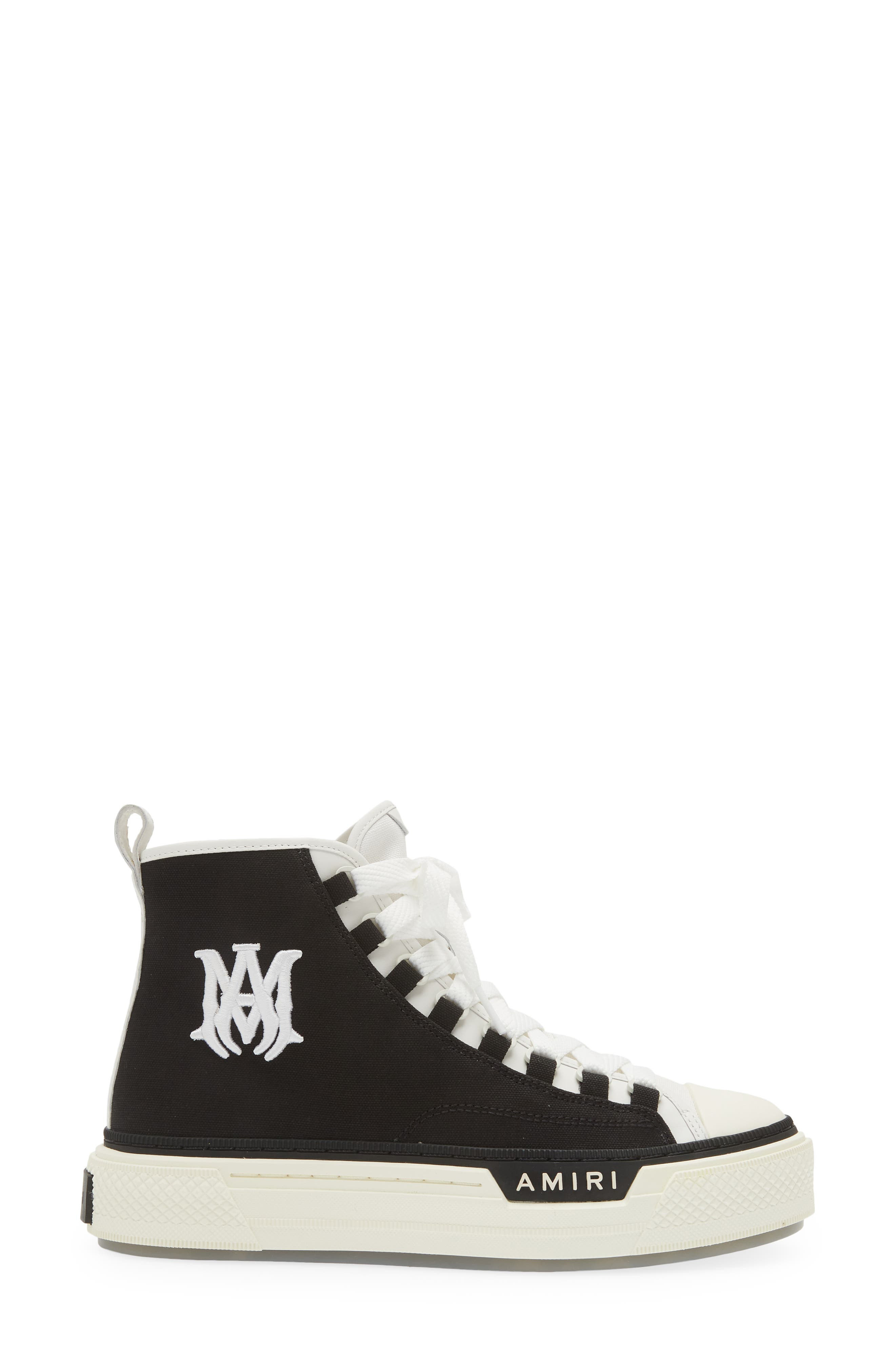 AMIRI Court Logo High Top Platform Sneaker in Black/White at Nordstrom - 3