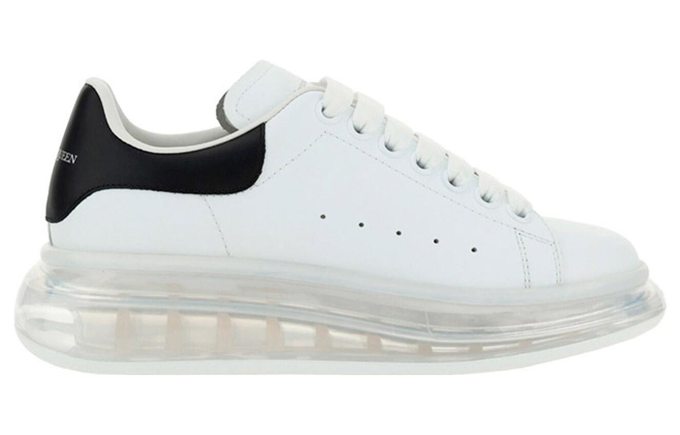 (WMNS) Alexander McQueen Oversized Transparent Sole Sneaker 'White Black' 611698WHX989061 - 2