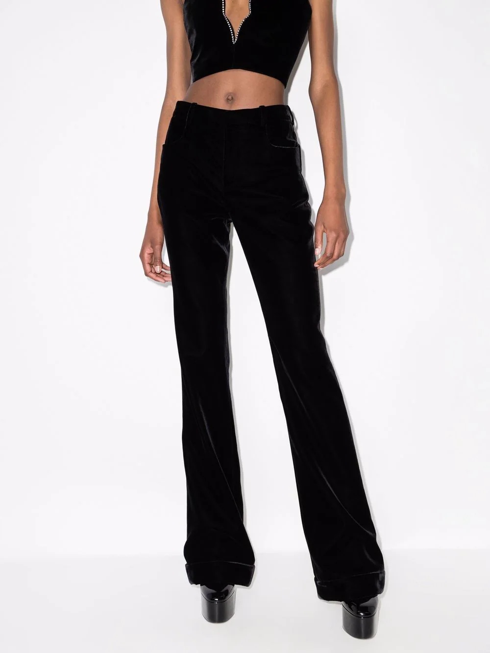 flared velvet trousers - 2