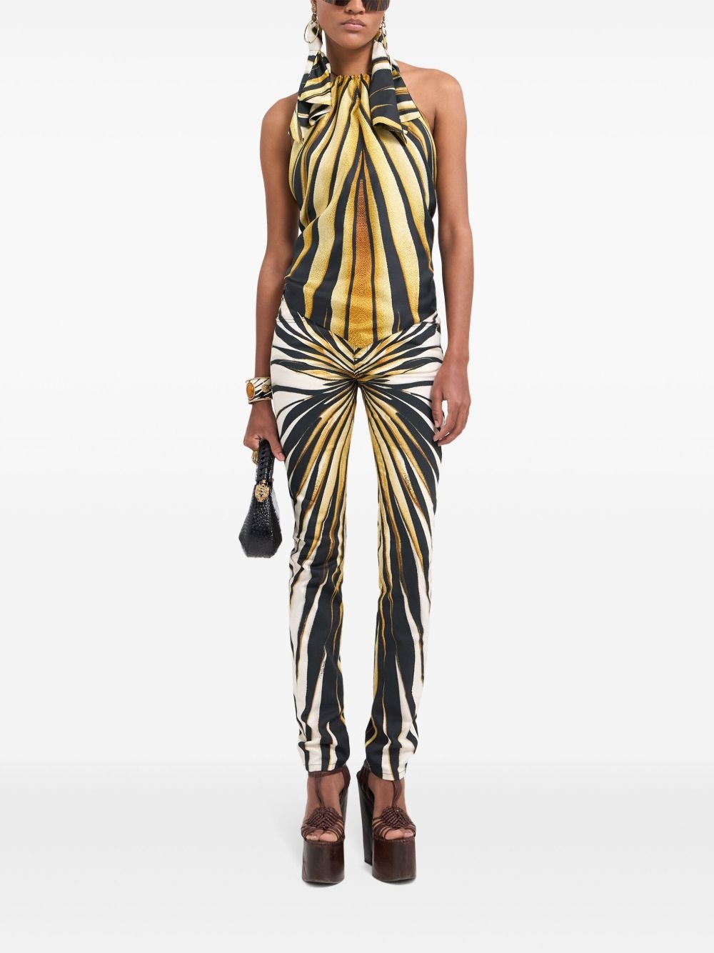 Ray of Gold print halterneck silk top - 2