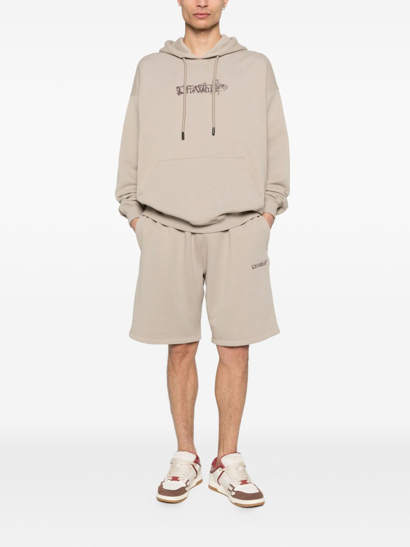 Off-White floral embroidery hoodie outlook