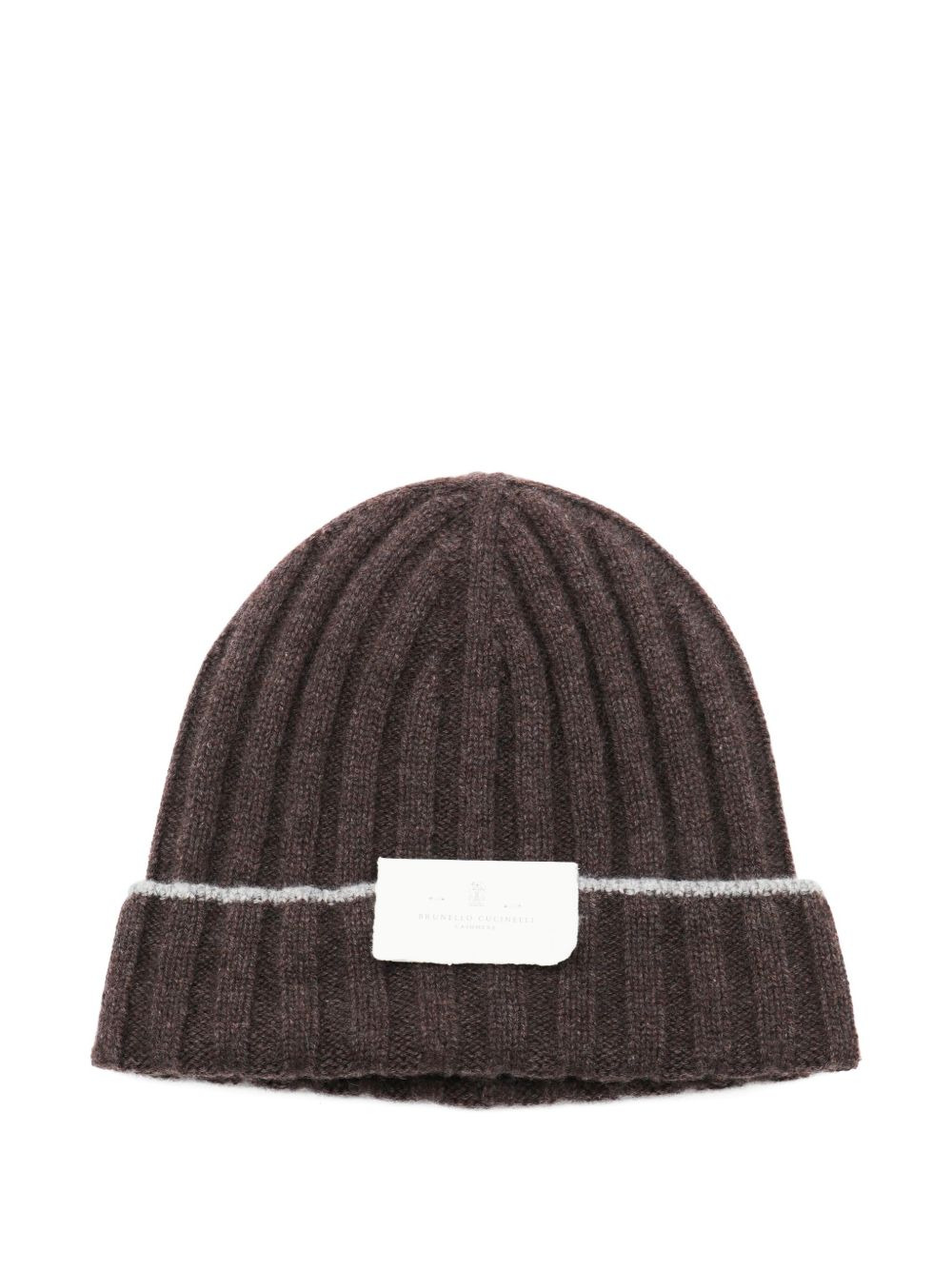 ribbed-knit logo-patch beanie hat - 3