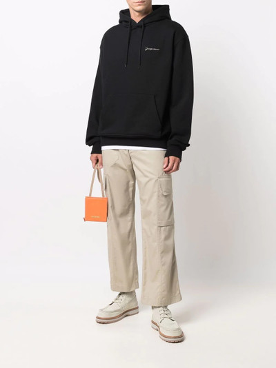 JACQUEMUS logo-embroidered drawstring hoodie outlook