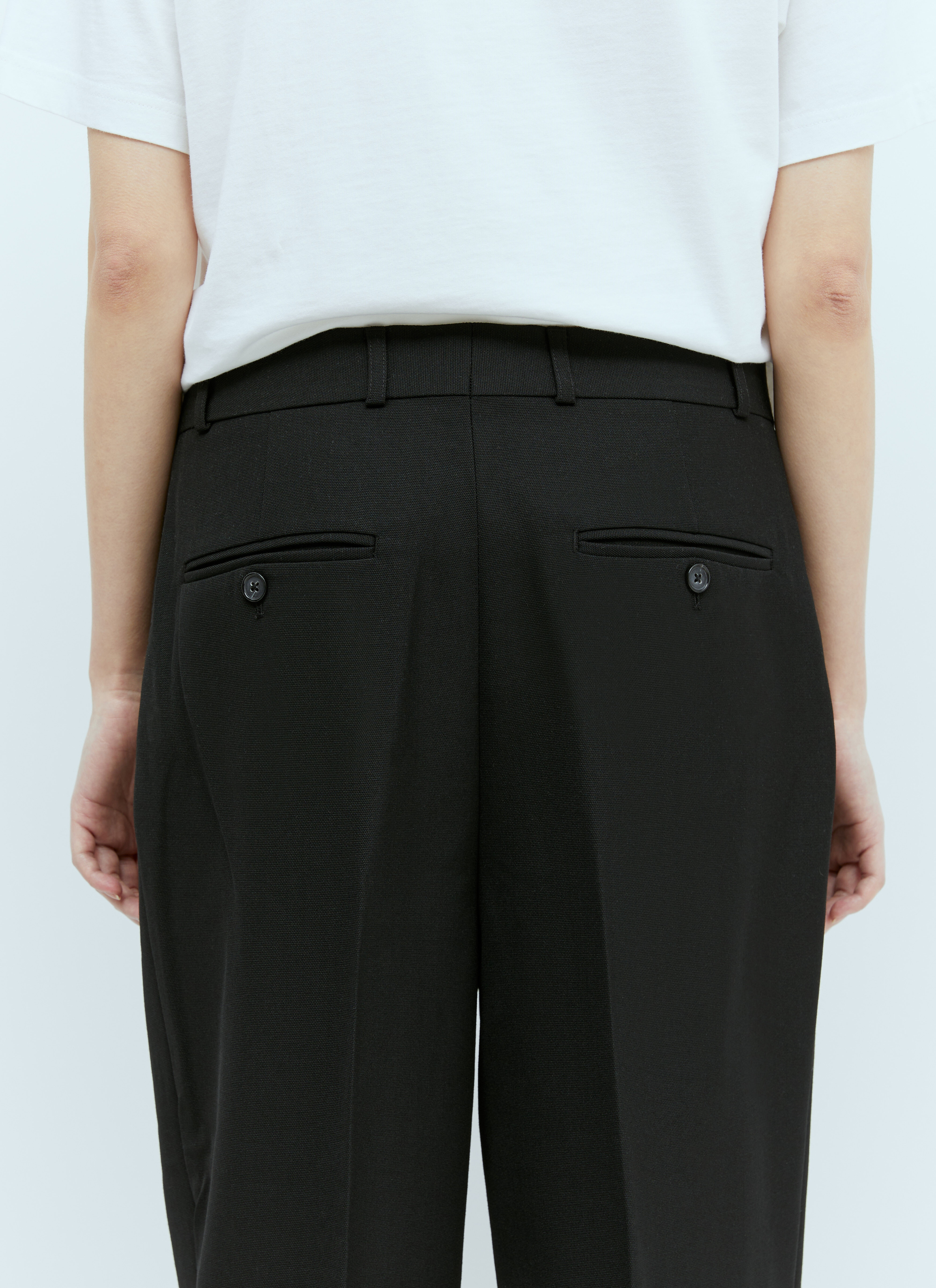 Double-Pleated Tailored Pants - 5