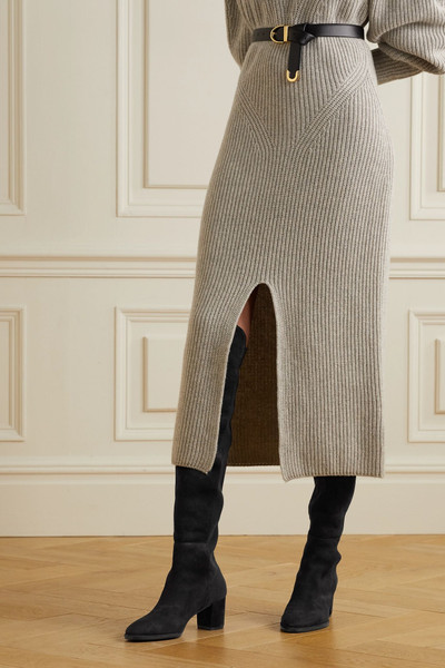 Stuart Weitzman Harper suede and neoprene knee boots outlook