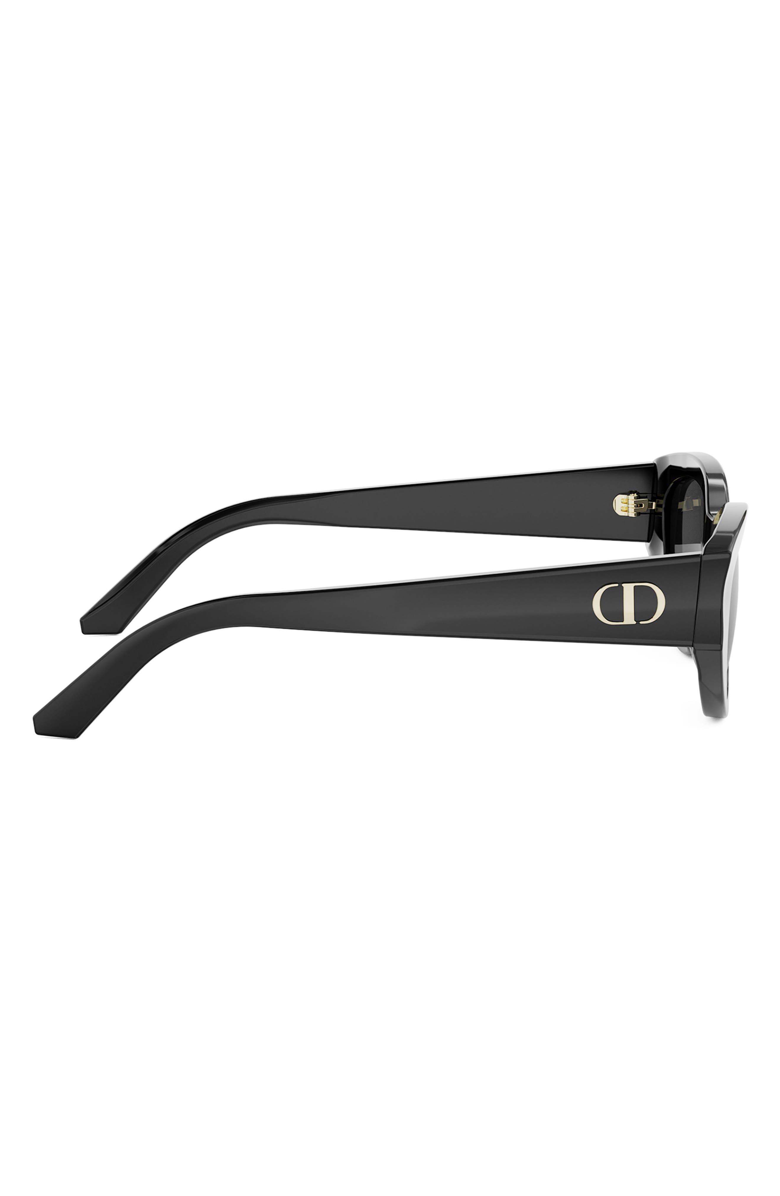 'DiorGlow B1I 53mm Cat Eye Sunglasses in Shiny Black /Smoke at Nordstrom - 3
