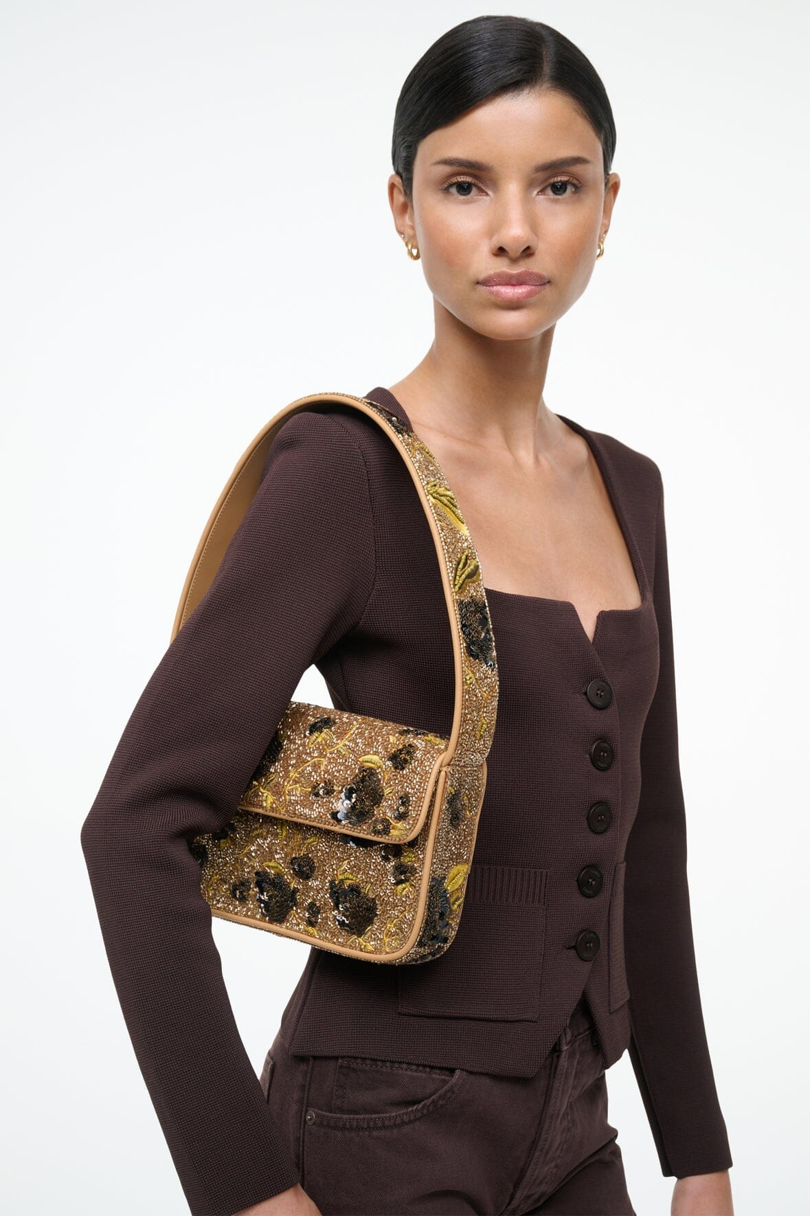 STAUD TOMMY BEADED BAG VINTAGE FLORAL - 2