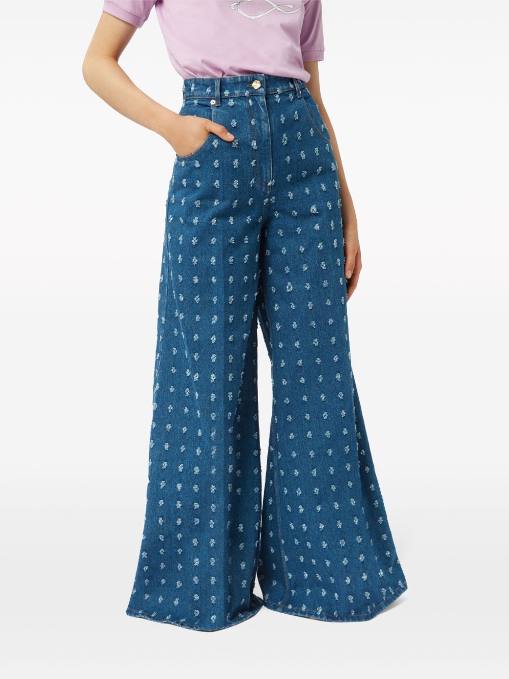 High-waisted super-flared jeans