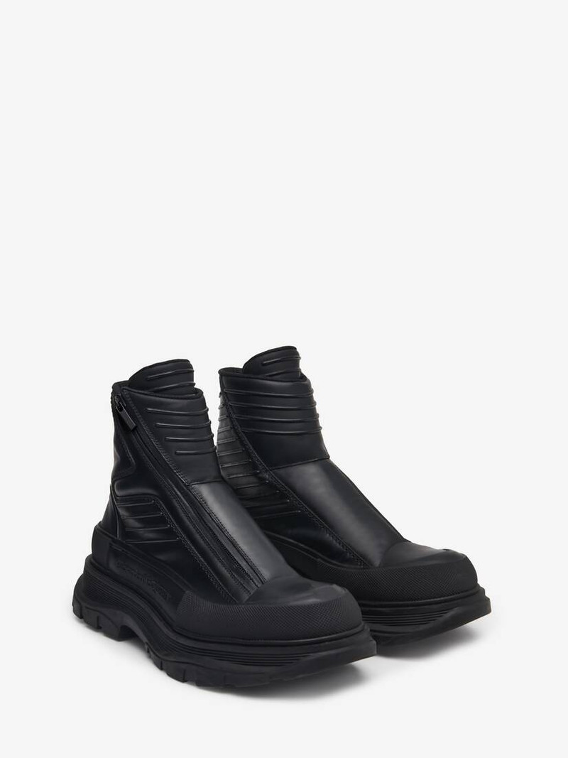 Alexander McQueen Men's Tread Slick Moto Boot in Black outlook