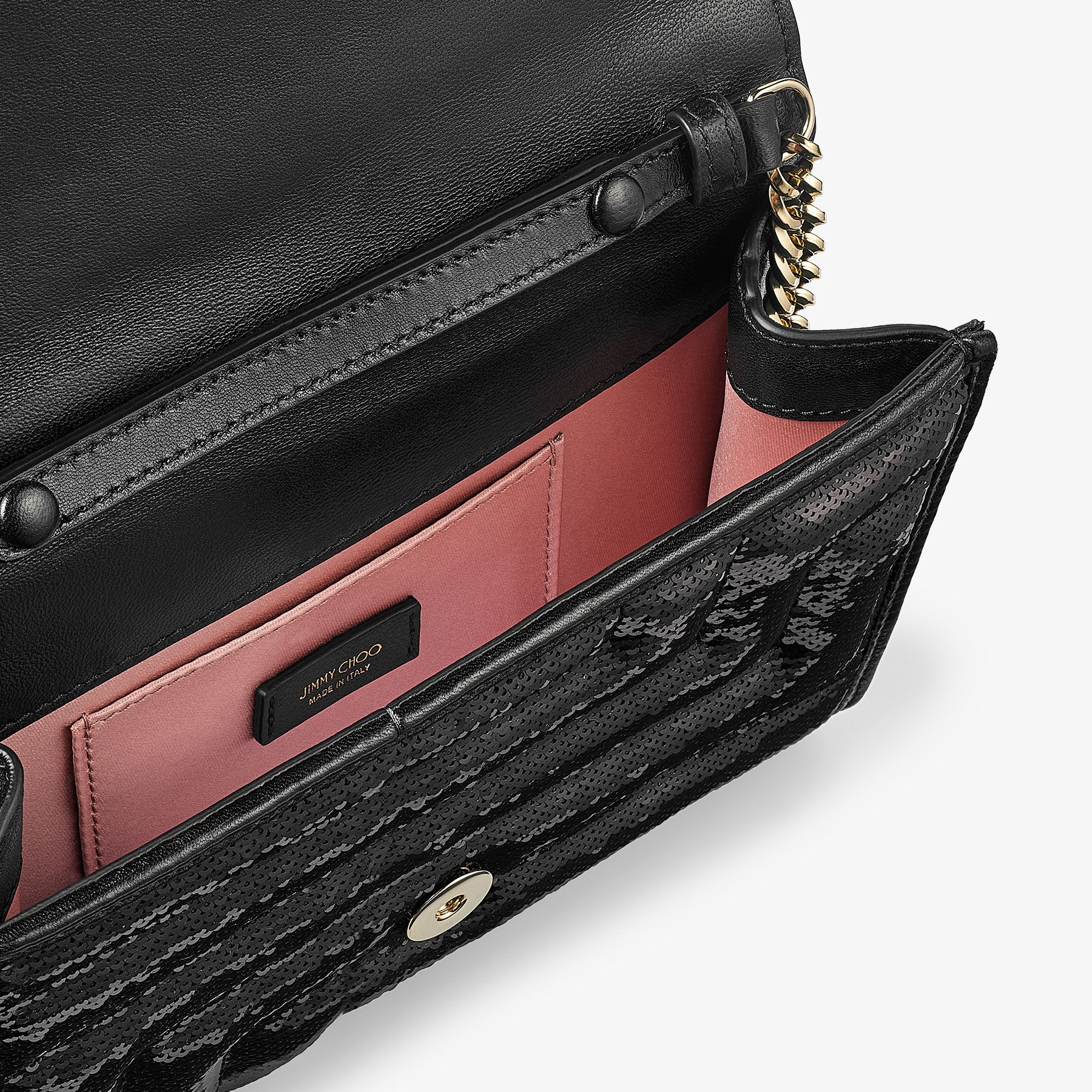 Avenue Clutch
Black Avenue Sequin Clutch Bag with Crystal Bar - 4