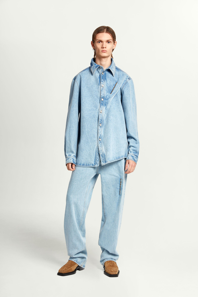 Y/Project Pinched Logo Denim Shirt outlook
