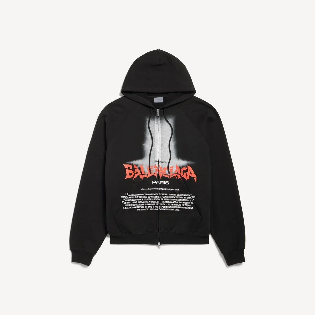 Men's The Door Oversized Zip-up Hoodie in Black - 1