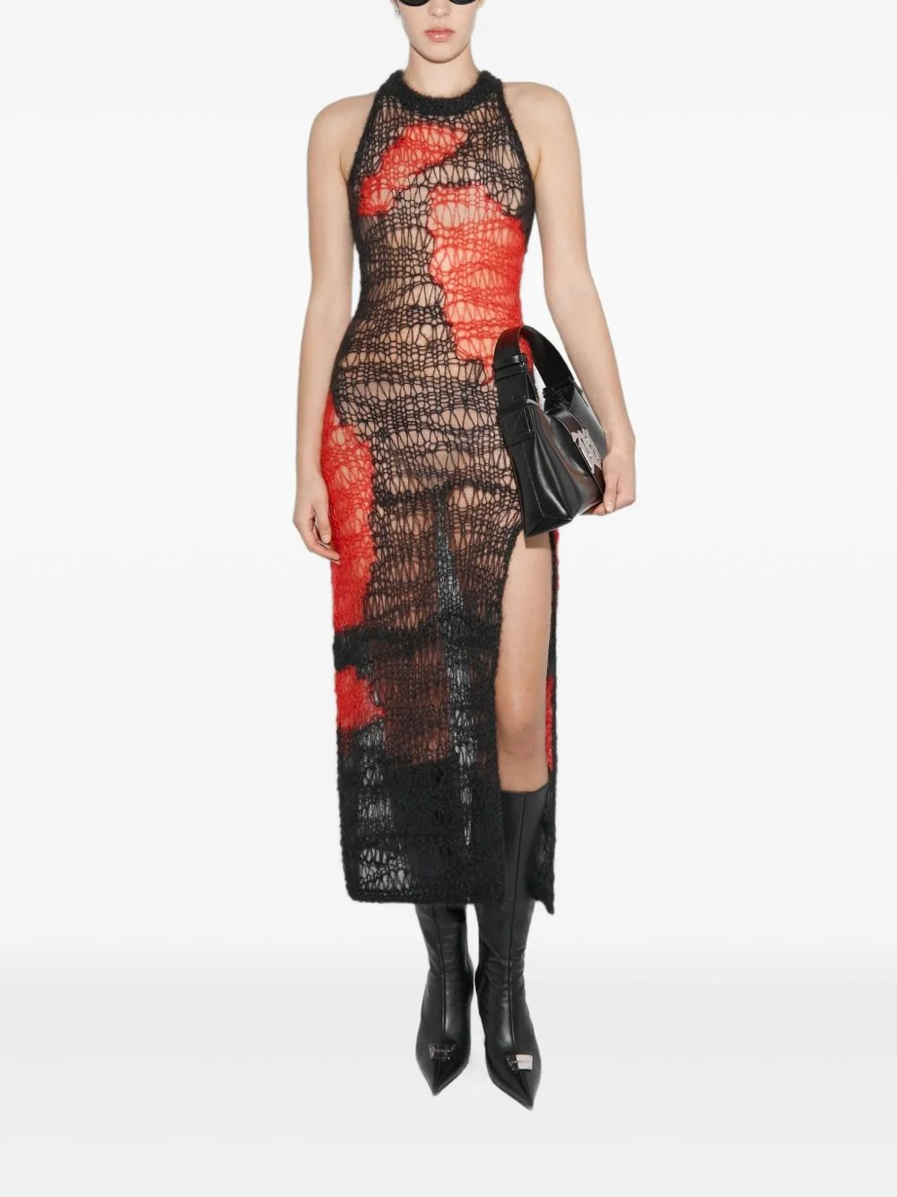 crew-neck midi dress - 1