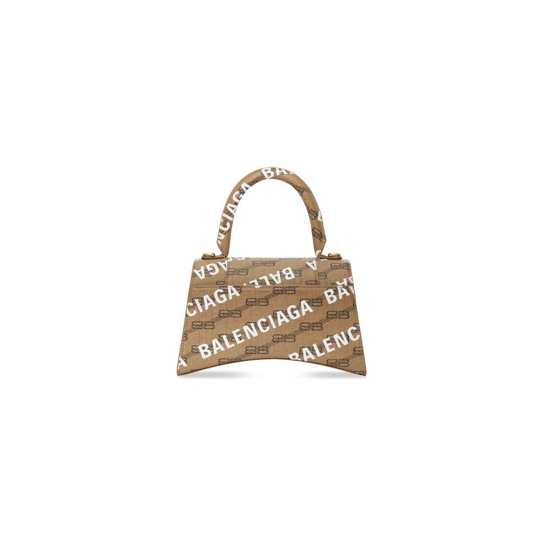 Women's Hourglass Small Handbag Bb Monogram Coated Canvas And Allover Logo  in Beige - 4