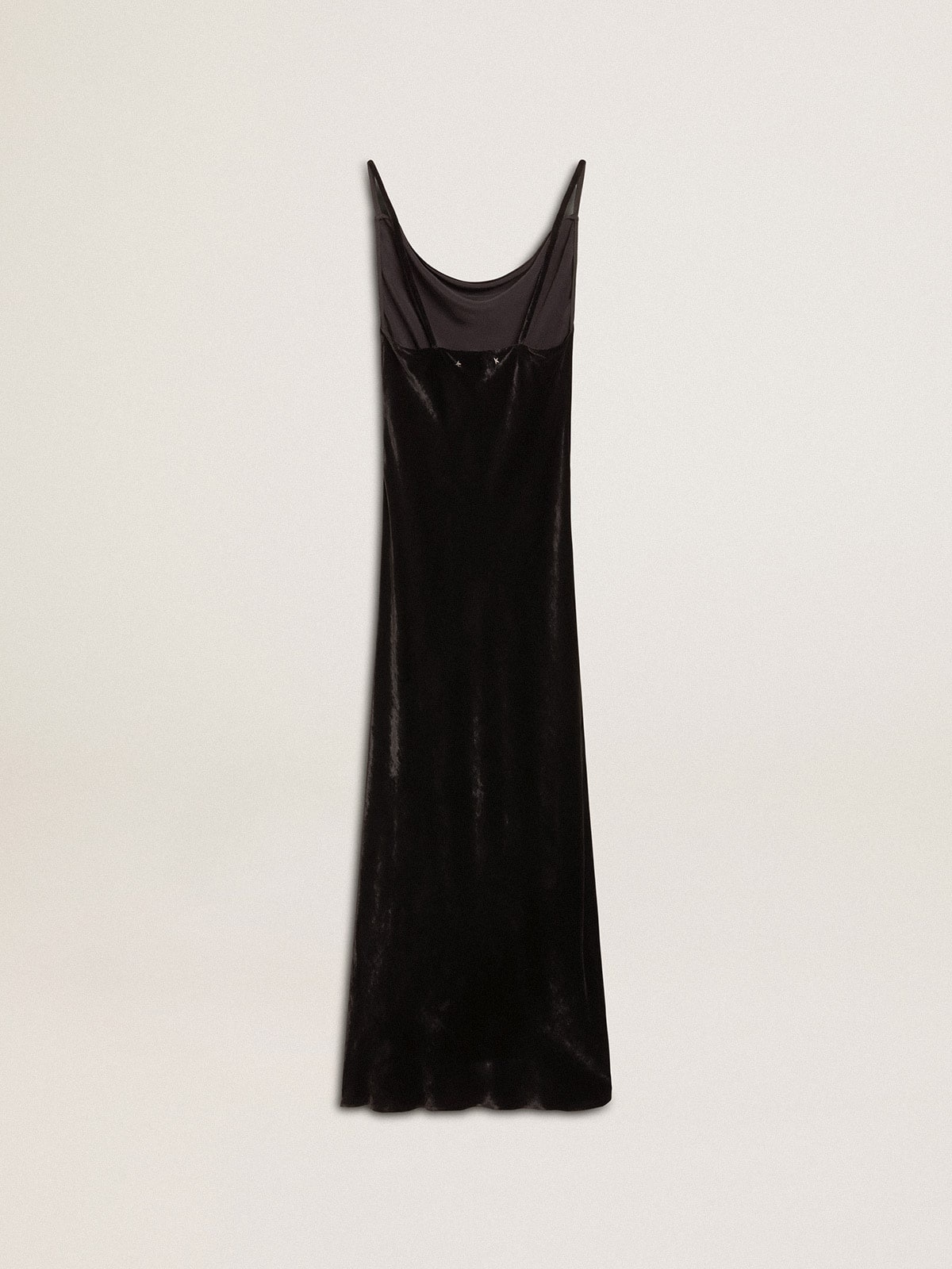 Women's black velvet-effect slip dress - 6