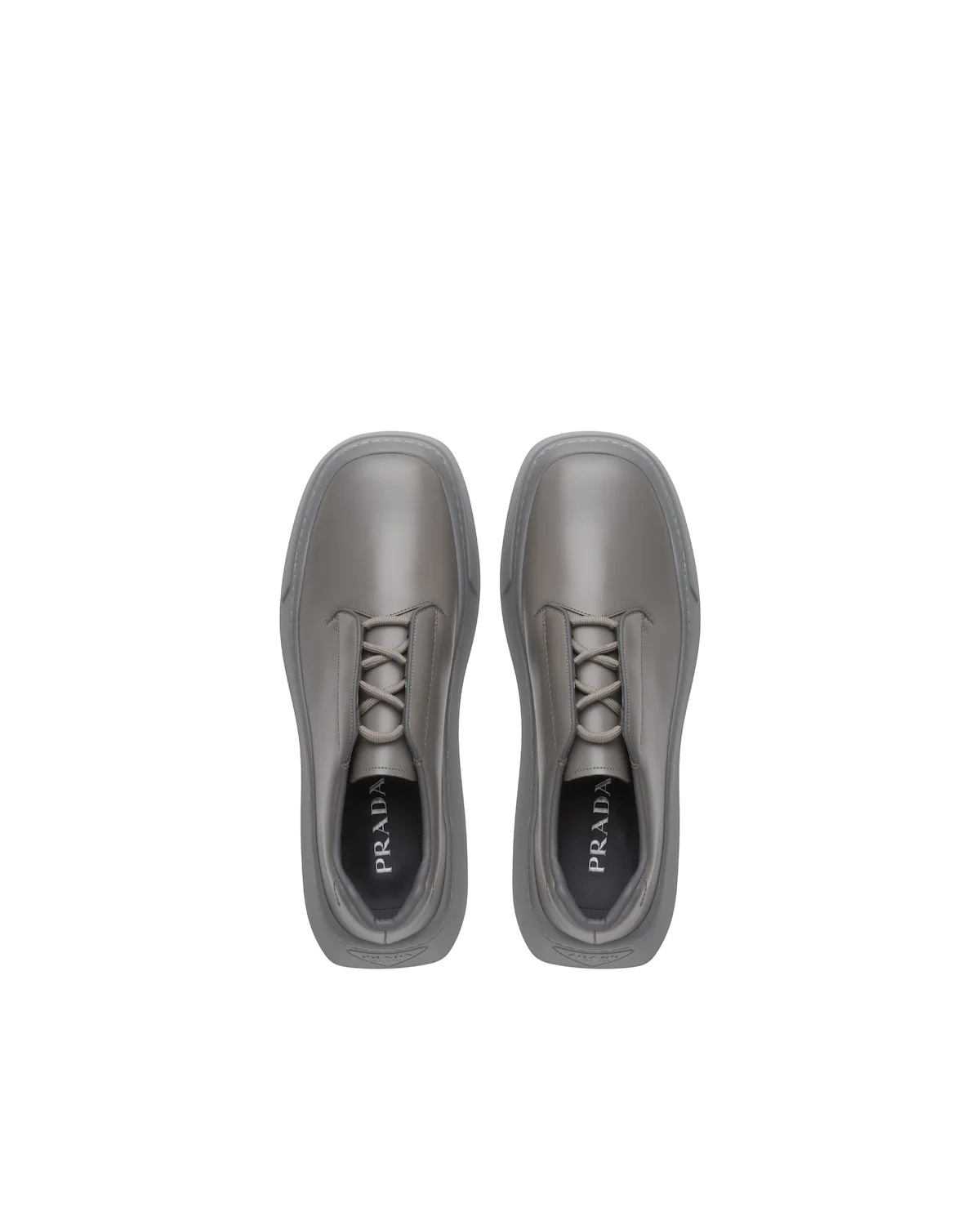 Brushed leather derby shoes - 3