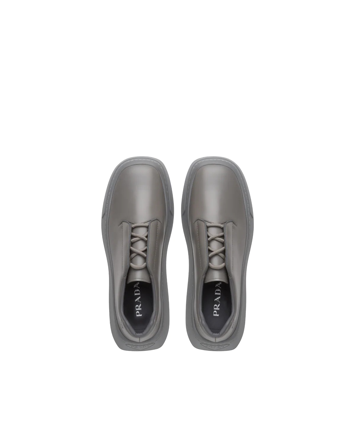 Brushed leather derby shoes - 3