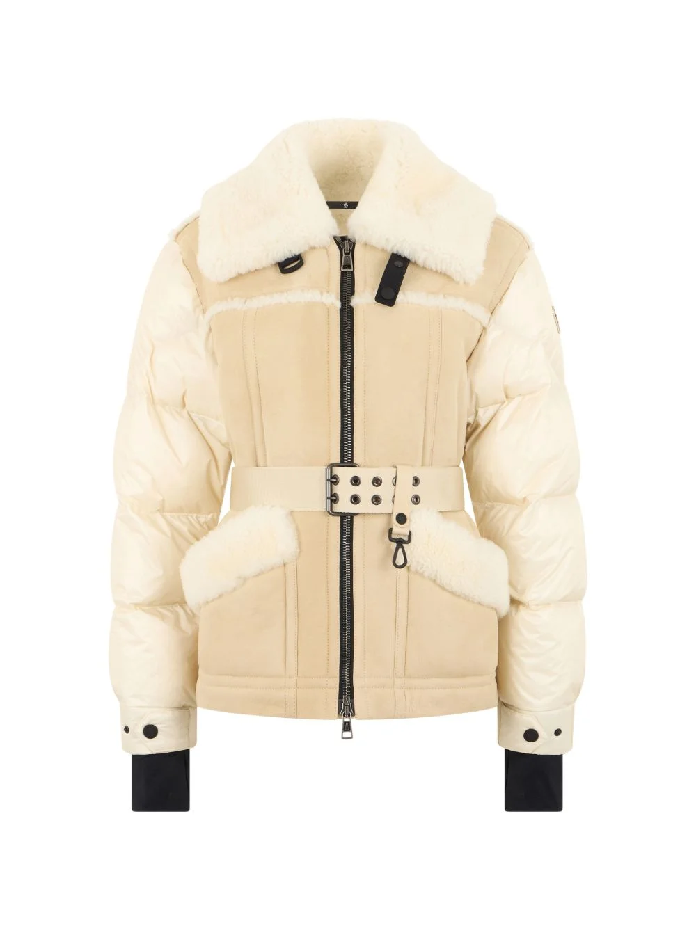 shearling belted jacket - 1