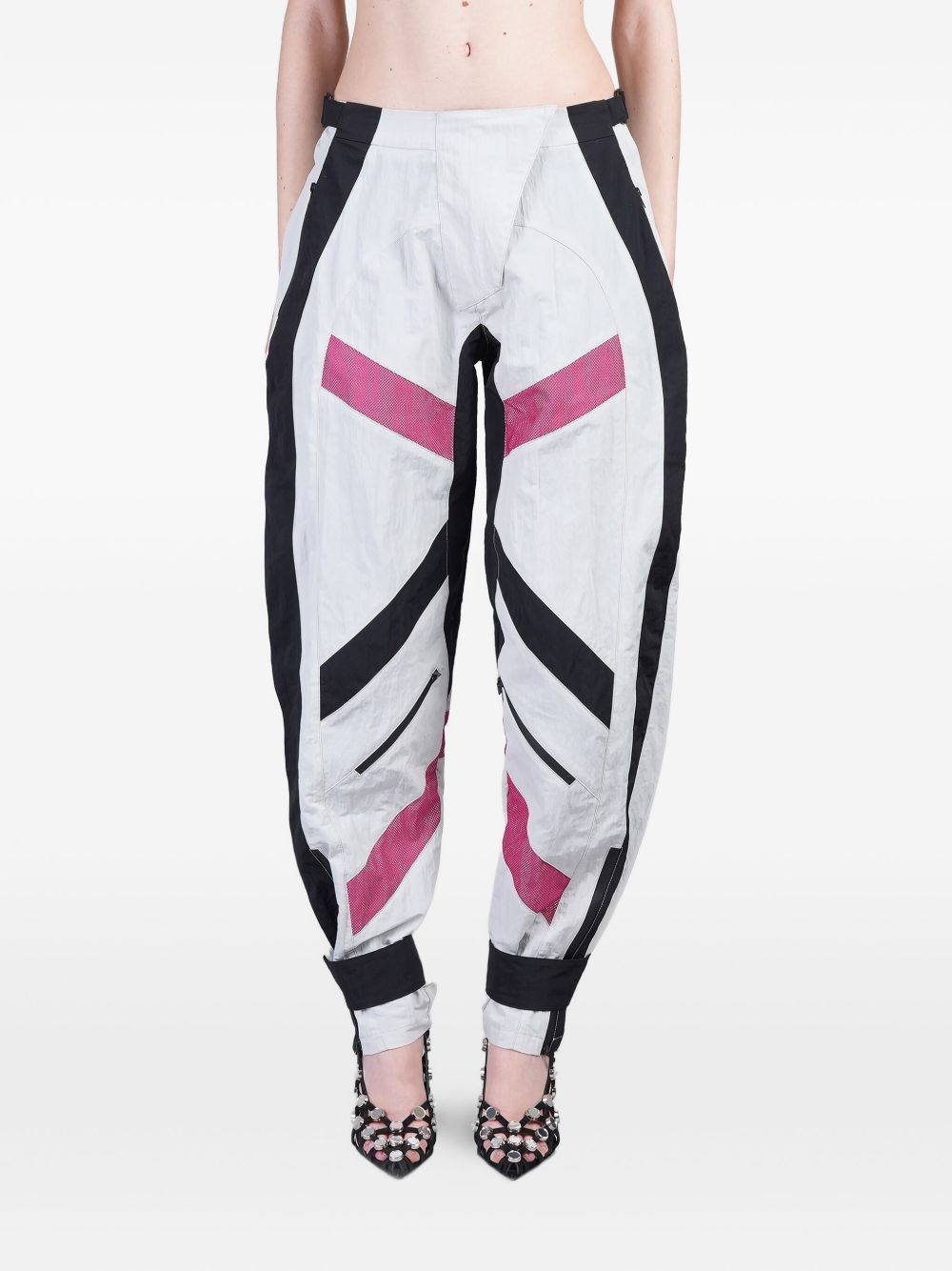 asymmetrical panelled trousers - 1