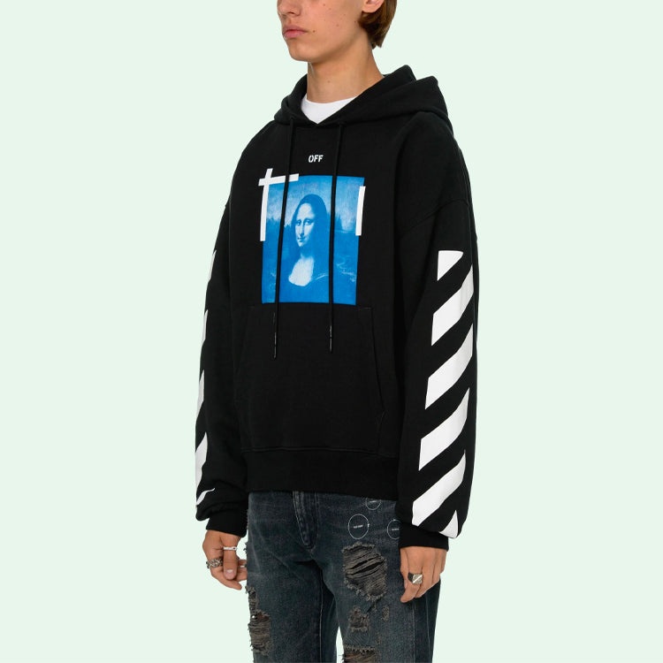 Off-White Blue Monalisa Over Hood 'Black' OMBB037R21FLE0011001 - 6