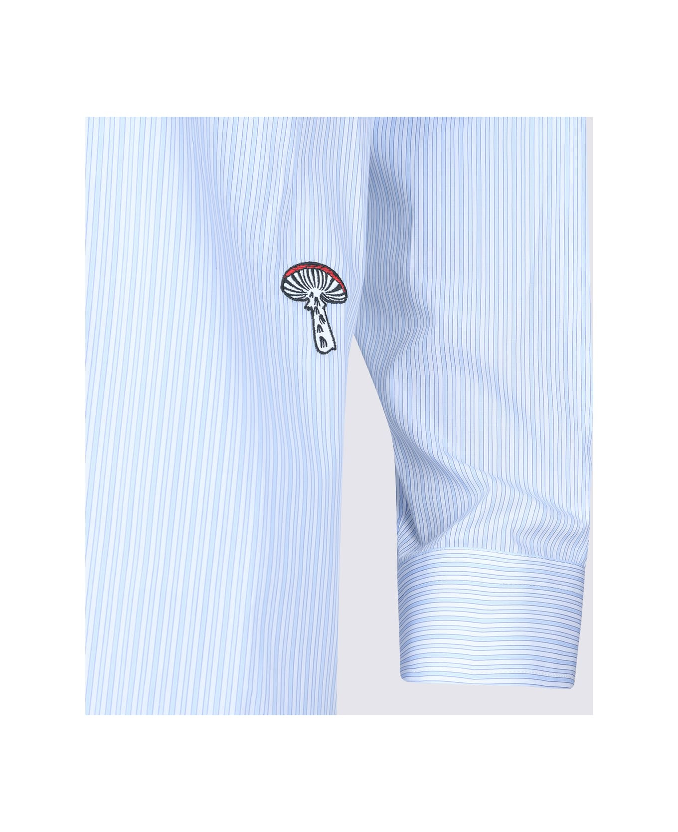 White And Blue Cotton Shirt - 4