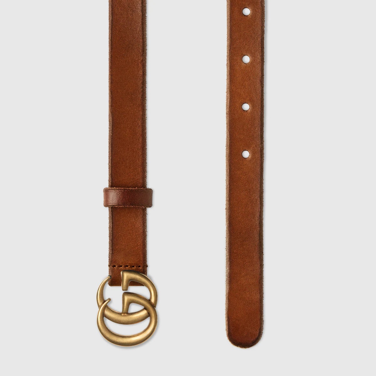 Leather belt with Double G buckle - 2