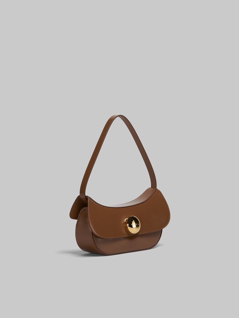 BROWN LEATHER BUTTERFLY MEDIUM HOBO BAG - 6