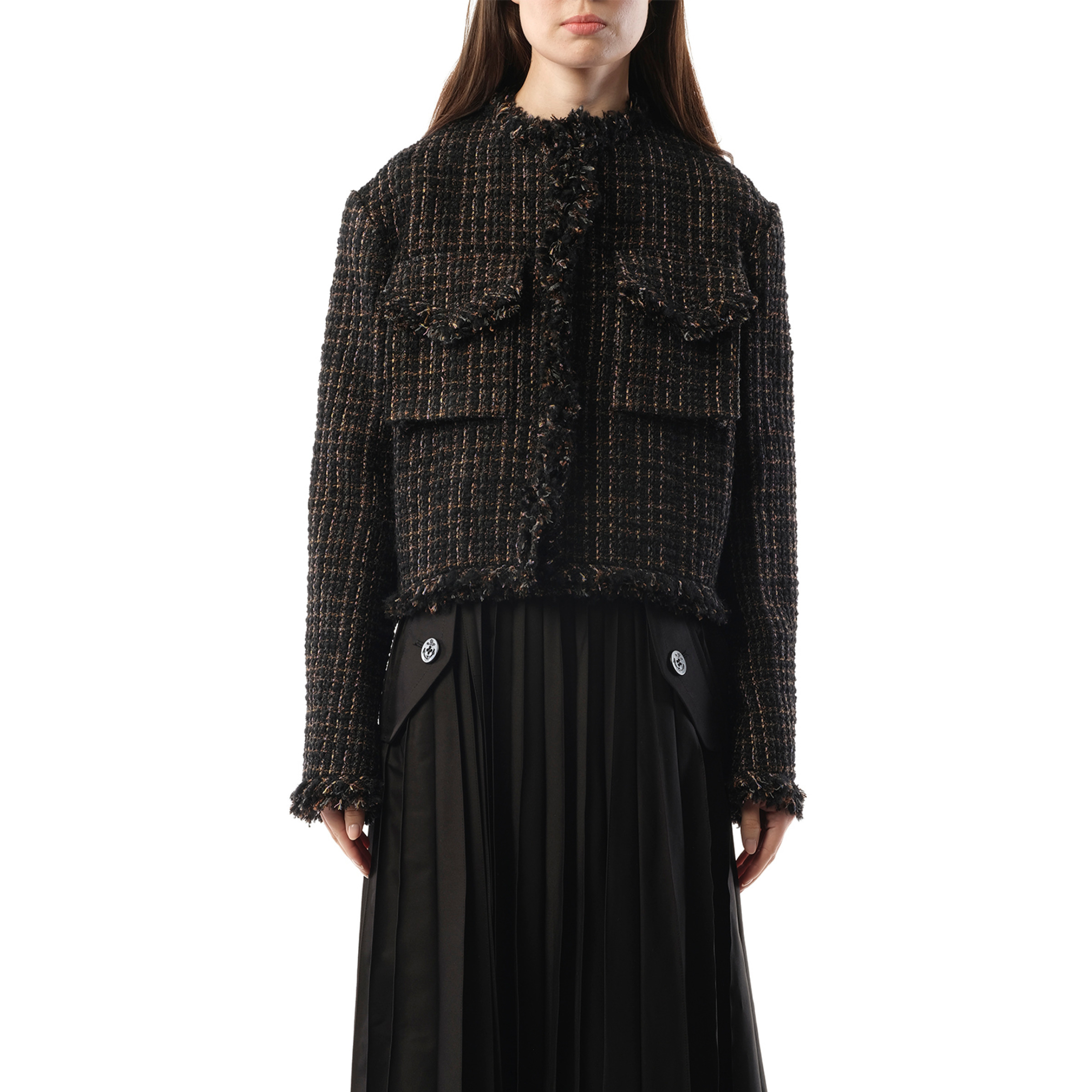 Tweed Jacket in Black/Brown - 1