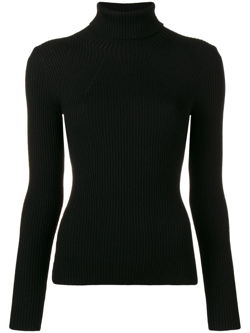 rib-knit turtleneck jumper - 1