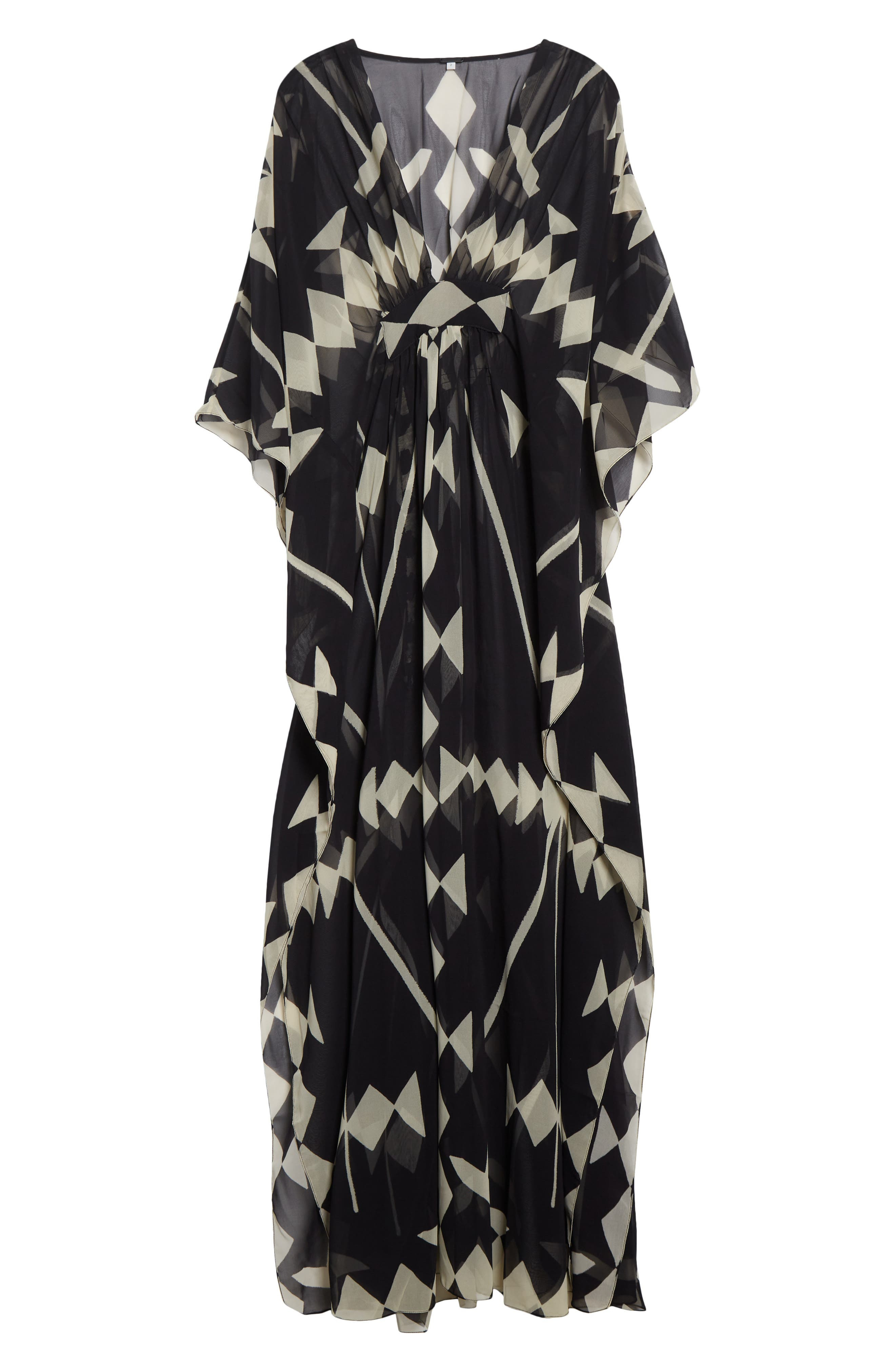 Johanna Ortiz Secret Garden Georgette Caftan Dress in Black /Ecru at Nordstrom - 5