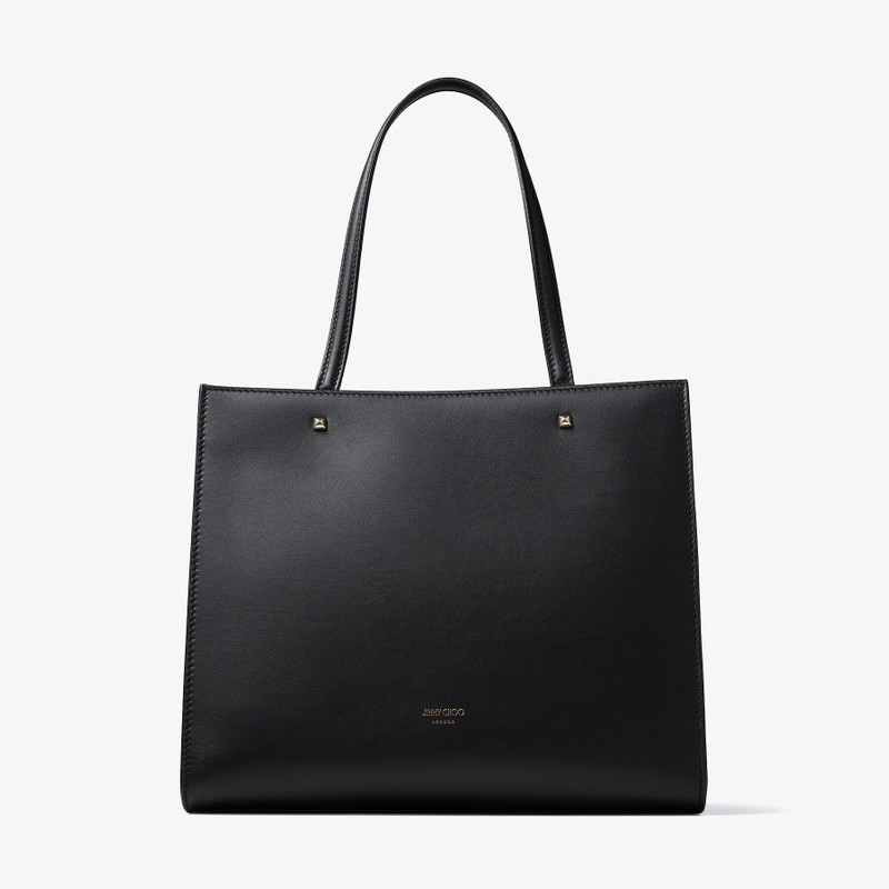 Varenne Tote Bag
Black Fine Shiny Calf Leather Tote Bag with Light Gold JC Emblem 8