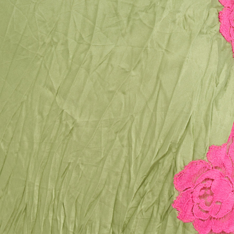Long Silk Dress with Lace Detail 5