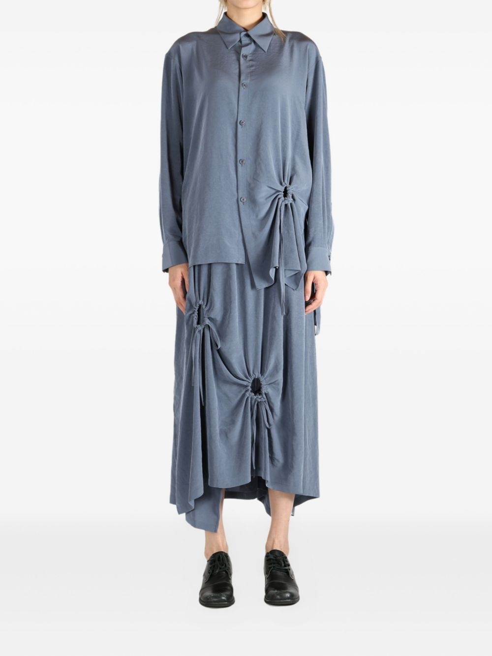 drawstring-detail shirt - 2