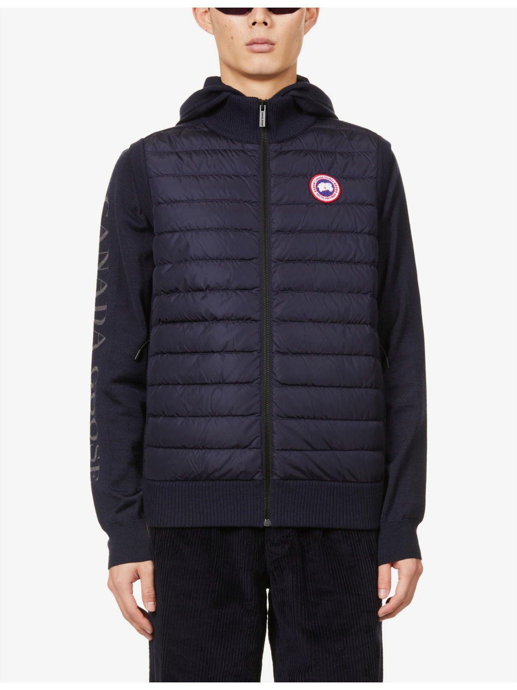 High-neck padded wool and shell-down vest - 3